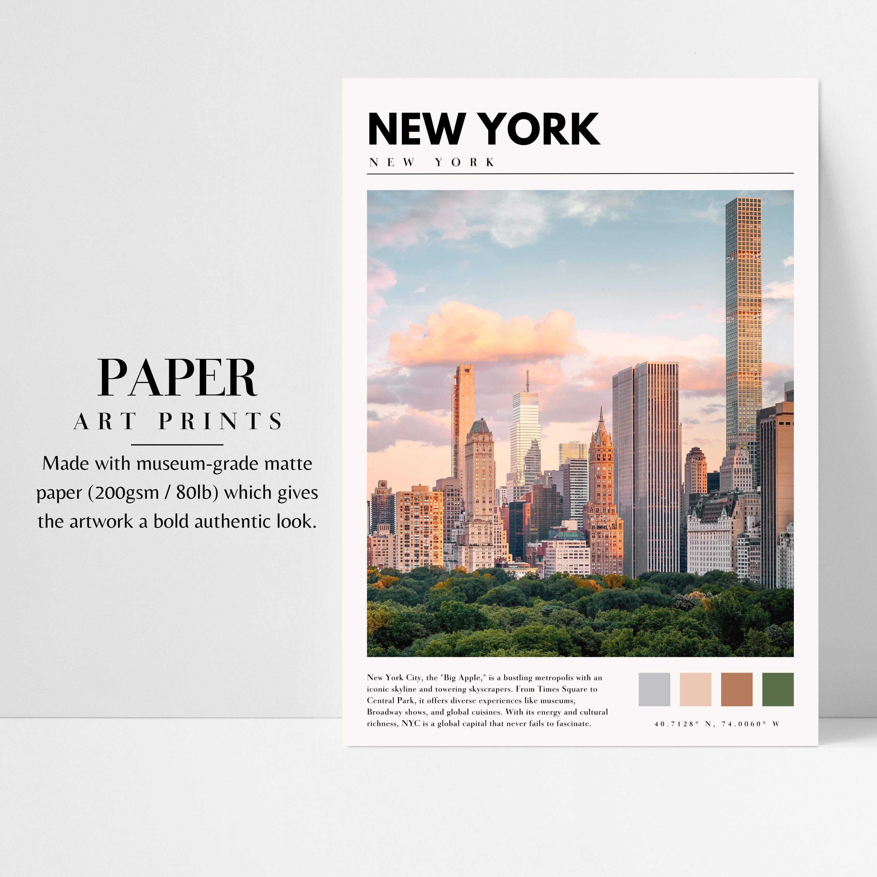 New York City Print New York Manhattan Wall Art NYC - Etsy