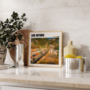 a picture of san antonio on a shelf