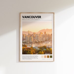 Vancouver Print | Vancouver Wall Art | Vancouver British Columbia Poster | Canada Travel Wall Decor | P #027