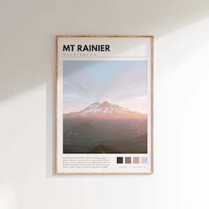 Mt Rainier Print | Washington State Wall Art | Pacific Northwest Poster | Mt Rainier Photography | P #001