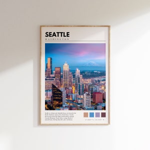 Seattle Wall Print | Seattle Washington Poster | Seattle Skyline Wall Art | Pacific Northwest Photo | Seattle Print | P #004