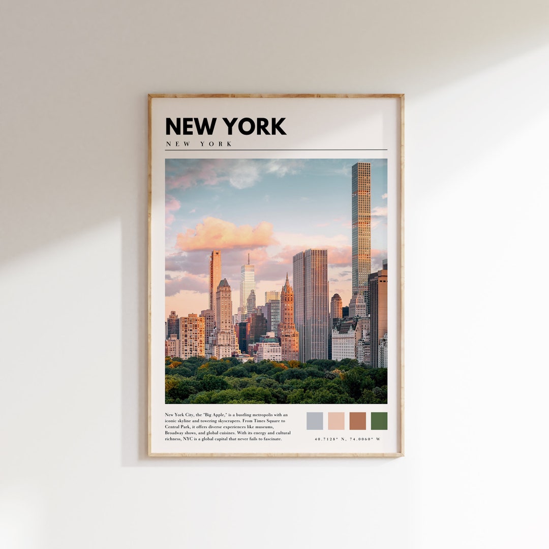 New York City Print | New York Manhattan Wall Art | NYC Cityscape ...