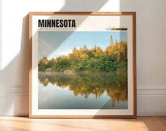 Impresión de Minnesota / Arte de la pared de Minnesota / Foto de Minnesota / Obra de arte de Minnesota / Regalo de Minnesota / Decoración de Minnesota / Cartel de Minnesota / P #005