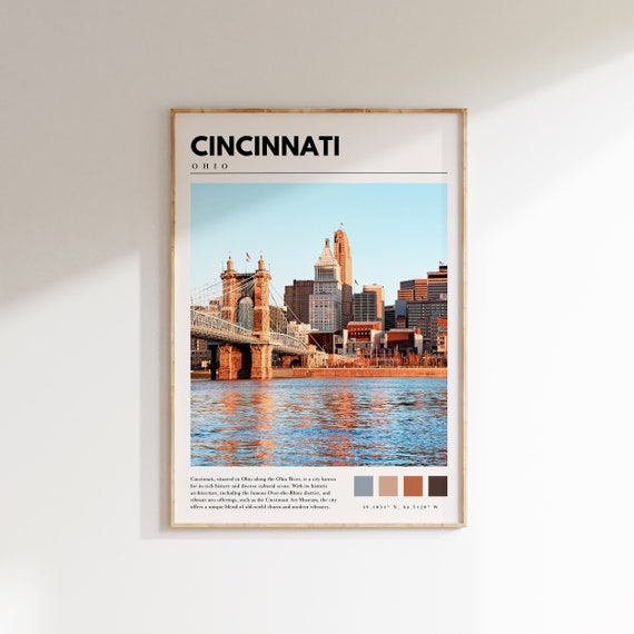 Cincinnati Print | Cincinnati Ohio Poster | Cincinnati Wall Art | Cincinnati City Photo | Ohio Home Decor | P #139