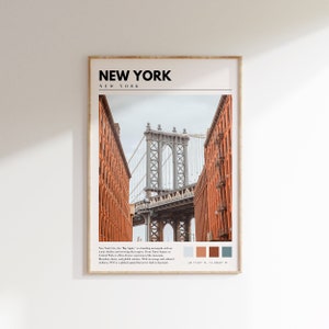 New York City Print | New York Poster | Manhattan Bridge Photo Wall Art | New York Home Decor | P #042 image 1