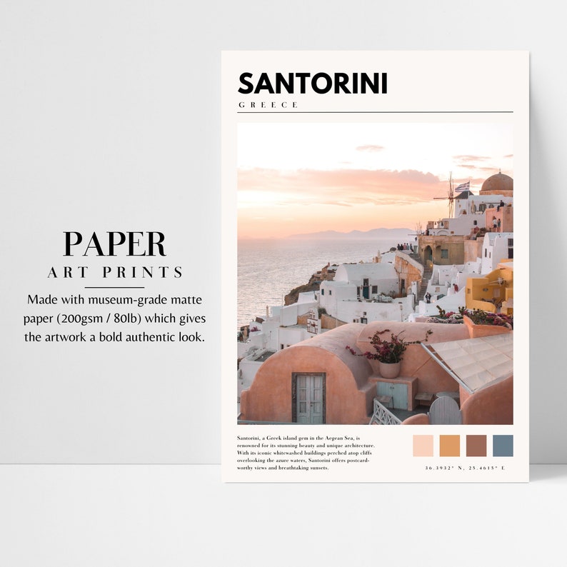 Santorini Art Print | Santorini Greek Islands Wall Art | Santorini Oia Poster | Santorini Photo | Santorini Greece | P #028 image 3