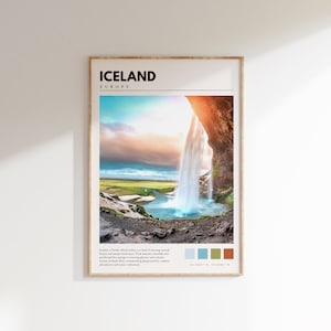 Iceland Print | Iceland Wall Art | Iceland Poster | Iceland Waterfall Artwork | Iceland Photography | P #037