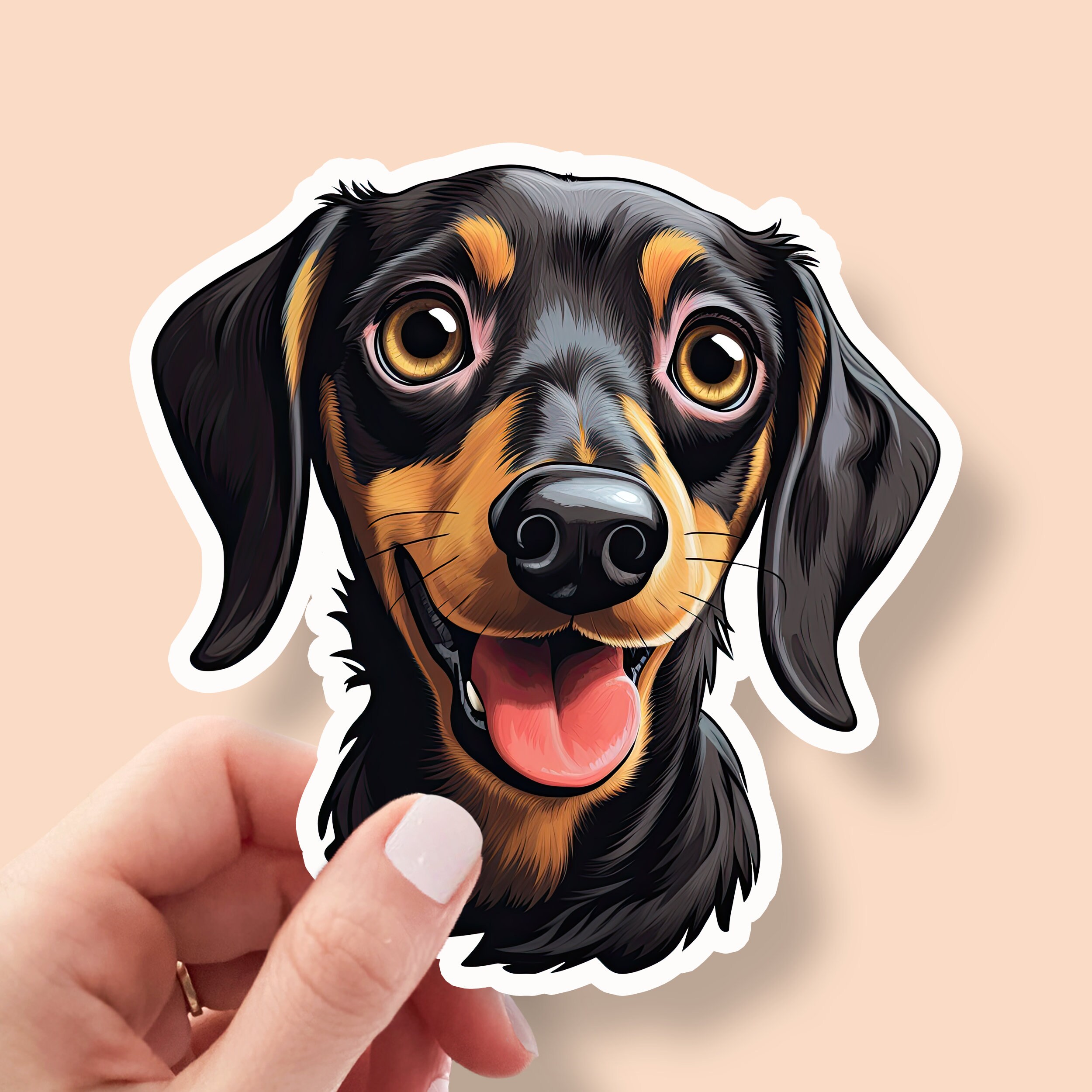 Mini Dachshund Vinyl Sticker Laptop Sticker, Notebook Decal, Hydro ...