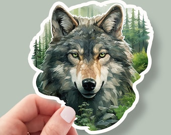 Wolf in the Wild Vinyl Laptop Sticker - Nature Inspired Decal for Laptops, Notebooks, Hydro Flasks, and More