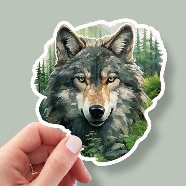 Wolf in the Wild Vinyl Laptop Sticker - Nature Inspired Decal for Laptops, Notebooks, Hydro Flasks, and More