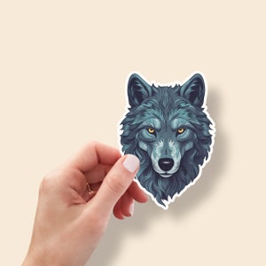 Grey Wolf Sticker, Grey Wolf Decal, Vinyl Sticker, Laptop Sticker, Car Decals, Kiss-Cut Sticker, Vinyl Decal, Wolf Sticker, Gray Wolf Decal