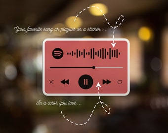 Autocollants de code Spotify personnalisés - Autocollant 4" - Scans avec l'application Spotify - Décalcomanies personnalisées avec votre chanson, artiste, album ou liste de lecture