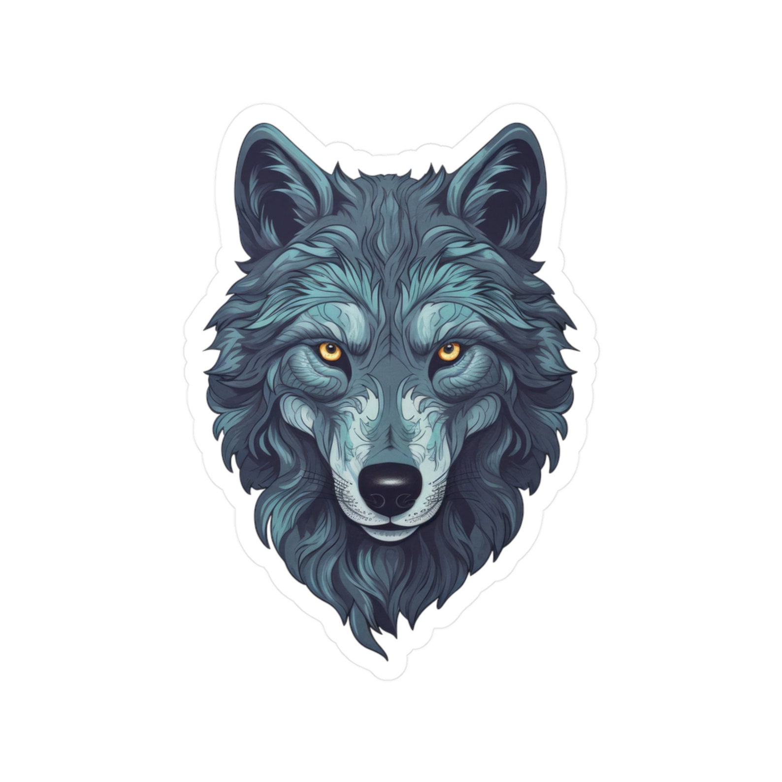 Grey Wolf Sticker Grey Wolf Decal Vinyl Sticker Laptop - Etsy