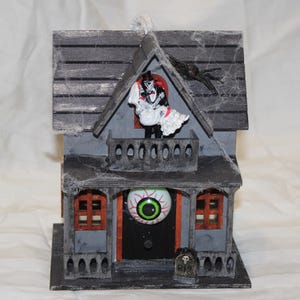 Halloween cottage birdhouse