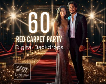 Red Carpet Party Digital Backdrops – 60 Glam VIP Photo Backgrounds (16:9)