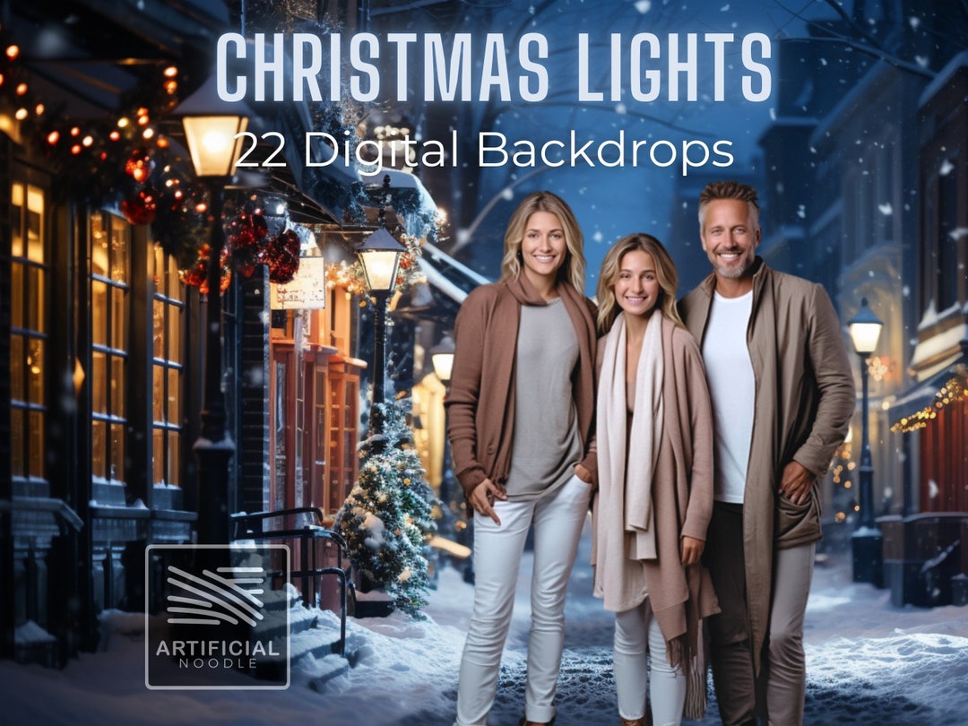 Christmas Lights Digital Backdrop Christmas Lights Digital Background