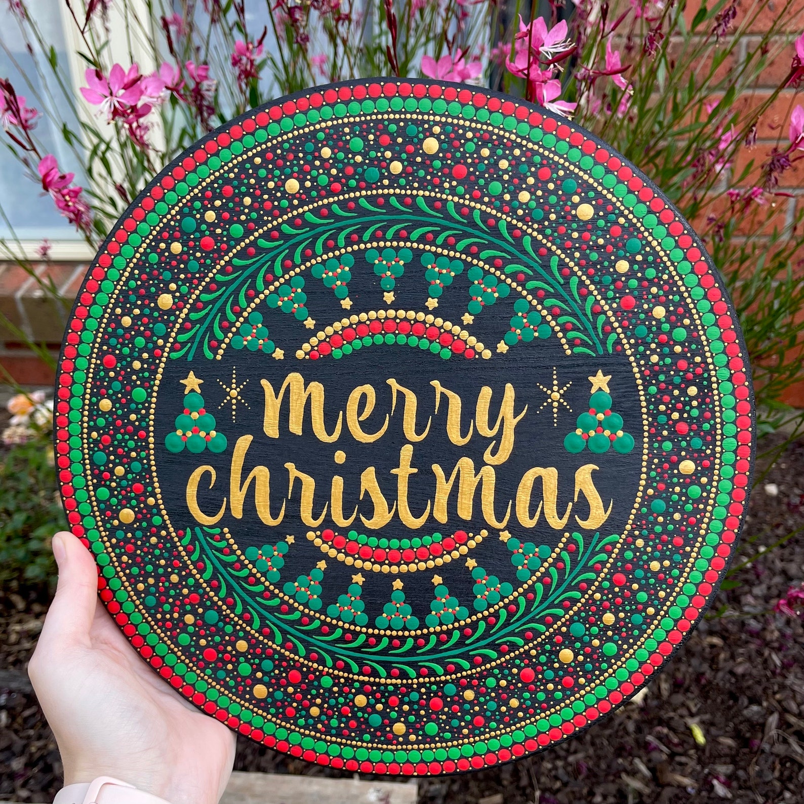 30cm Handmade Christmas Dot Painting Etsy 30cm handmade christmas dot painting etsy