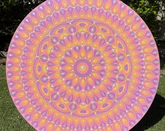 Handgeschilderd mandalaschilderij van 80 cm