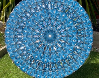 Dipinto mandala dipinto a mano da 60 cm