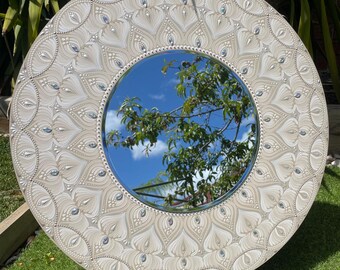 60cm Handpainted Mirror Mandala