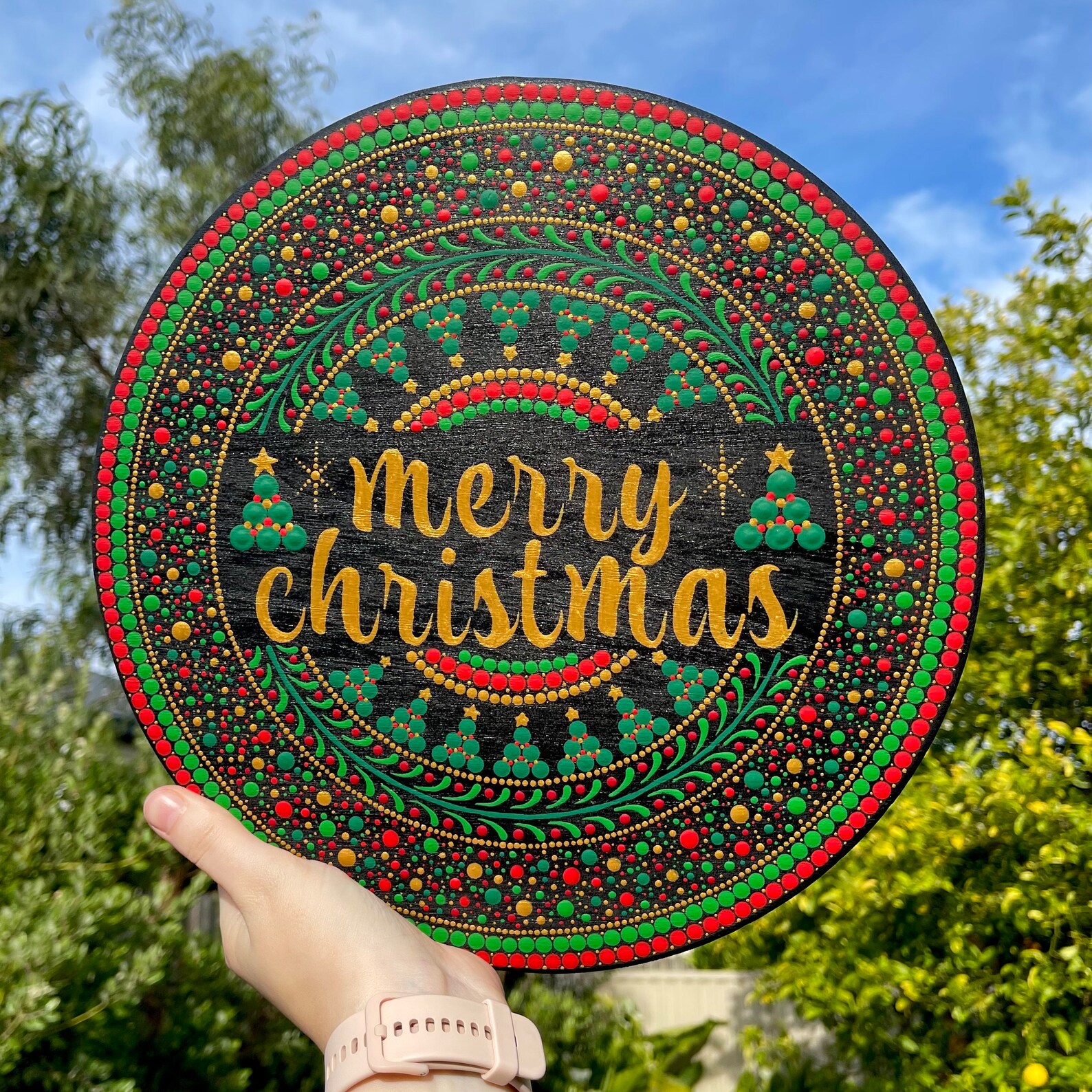 30cm Handmade Christmas Dot Painting Etsy 30cm handmade christmas dot painting etsy