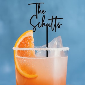 Personalized Name Drink Stirrers Custom Hand Lettered Font Calligraphy Swizzle Sticks Cocktail Bar Accessories Wedding Tags Party Sticks