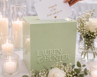 Wedding Card Box with Lock and Key | Acrylic Card Box, Cards + Gifts Box, Wedding Acrylic Box, Wishing Well, 10x10x9 Card Box