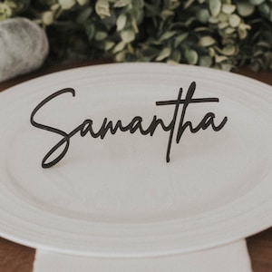 Personalized wedding place table cards Birthday Laser Cut Names Wood Acrylic Place Name Setting Wooden Table Decor Gold Mirror TAGS 2 inches