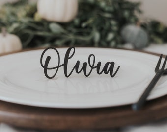Custom Silver Acrylic Gold Laser Cut Rose Gold Wedding Name Place Card Personalized Seating Chart Table Decor For Bridal Shower Arrangement