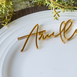 Gold Mirror place cards Luxury Wedding Place Cards Gold Mirror Tags Laser cut names Acrylic Wedding Cards Wedding Decor Table Custom Event