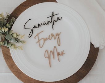 Personalized wedding place names, Laser Cut Wedding Name Place Cards,Birthday Wedding Name Tags Seating Chart Table Decor Wedding nameplates