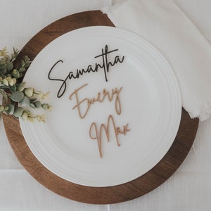 Personalized wedding place names, Laser Cut Wedding Name Place Cards,Birthday Wedding Name Tags Seating Chart Table Decor Wedding nameplates
