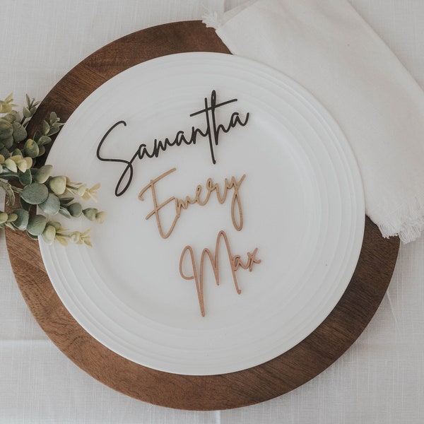 Laser Cut Wedding Name Placecards Etsy