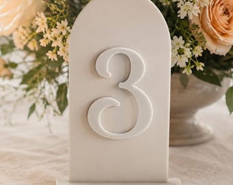Arch Acrylic Table Numbers with 3D Numbers, Mini table numbers, acrylic table numbers, wedding table numbers, personalized table numbers