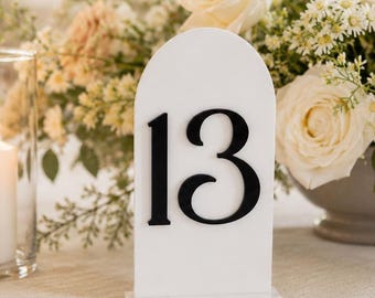 Arch Acrylic Table Numbers with 3D Numbers, Mini table numbers, acrylic table numbers, wedding table numbers, personalized table numbers