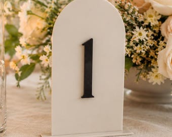 Arch Acrylic Table Numbers with 3D Numbers, Mini table numbers, acrylic table numbers, wedding table numbers, personalized table numbers