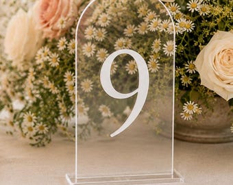 Arch Acrylic Table Numbers with 3D Numbers, Mini table numbers, acrylic table numbers, wedding table numbers, personalized table numbers
