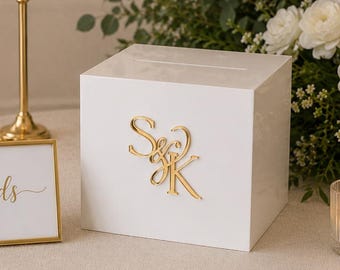 Wedding Card Box with Lock and Key | Acrylic Card Box, Cards + Gifts Box, Wedding Acrylic Box, Wishing Well, 10x10x9 Card Box