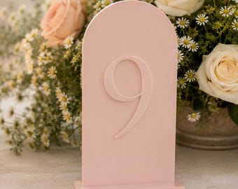 Arch Acrylic Table Numbers with 3D Numbers, Mini table numbers, acrylic table numbers, wedding table numbers, personalized table numbers