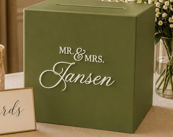 FALL Wedding Card Box with Lock and Key | Acrylic Card Box, Cards + Gifts Box, Wedding Acrylic Box, Wishing Well, 10x10x9 Card Box