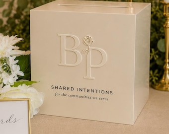 Wedding Card Box with Lock and Key | Acrylic Card Box, Cards + Gifts Box, Wedding Acrylic Box, Wishing Well, 10x10x9 Card Box
