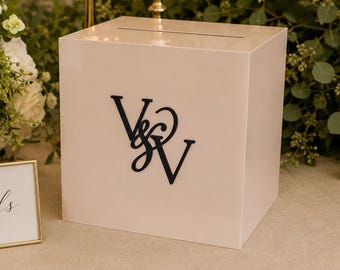 Wedding Card Box with Lock and Key | Acrylic Card Box, Cards + Gifts Box, Wedding Acrylic Box, Wishing Well, 10x10x9 Card Box