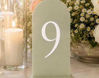 Arch Acrylic Table Numbers with 3D Numbers, Mini table numbers, acrylic table numbers, wedding table numbers, personalized table numbers