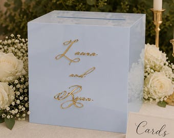 Wedding Card Box with Lock and Key | Acrylic Card Box, Cards + Gifts Box, Wedding Acrylic Box, Wishing Well, 10x10x9 Card Box