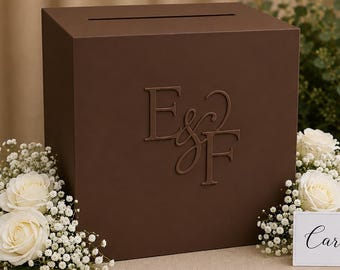 FALL Wedding Card Box with Lock and Key | Acrylic Card Box, Cards + Gifts Box, Wedding Acrylic Box, Wishing Well, 10x10x9 Card Box