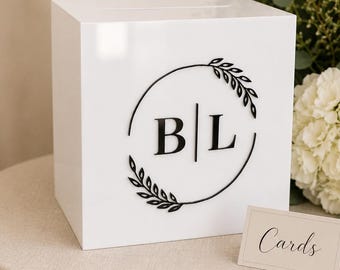 Wedding Card Box with Lock and Key | Acrylic Card Box, Cards + Gifts Box, Wedding Acrylic Box, Wishing Well, 10x10x9 Card Box