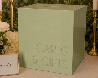 Wedding Card Box with Lock and Key | Acrylic Card Box, Cards + Gifts Box, Wedding Acrylic Box, Wishing Well, 10x10x9 Card Box