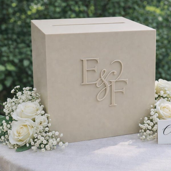Wedding Card Box with Lock and Key | Acrylic Card Box, Cards + Gifts Box, Wedding Acrylic Box, Wishing Well, 10x10x9 Card Box