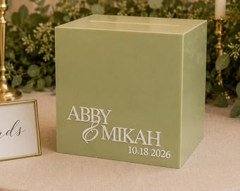 Wedding Card Box with Lock and Key | Acrylic Card Box, Cards + Gifts Box, Wedding Acrylic Box, Wishing Well, 10x10x9 Card Box