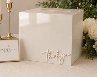 Wedding Card Box with Lock and Key | Acrylic Card Box, Cards + Gifts Box, Wedding Acrylic Box, Wishing Well, 10x10x9 Card Box